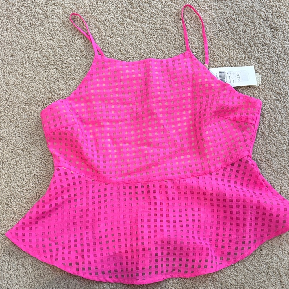 Gianni Bini Hot Pink Textured Tank Top